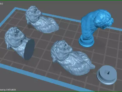 Puma cougar roar head 3D print model