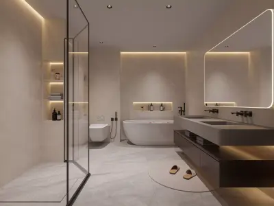 modern bathroom interior scenes 53 3D model