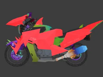 Phantom Motorcycle Lv 7 PUBG Low-poly 3D model