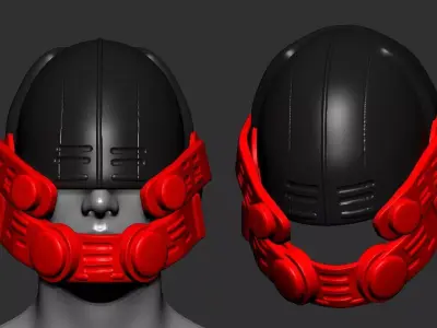 helmet high poly sculpt 3d printable  3D model 24