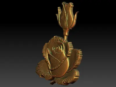 9 Rose CNC Relief Model 3D print model