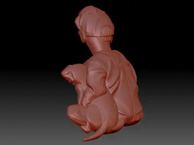 Child and Dog 3D print model