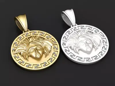 Gold medallion pendant 3D printable model   3D print model