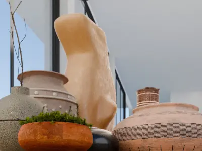 Indoor Decorative Vases Set 01 Free 3D model