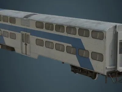 Railcar 1B Low-poly 3D model