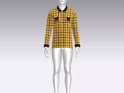 Shirt mannequin wearing plaid Low-poly 3D model