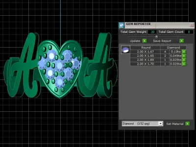 ALPHABET A AND A DIAMOND RING 3D PRINTABLE MODEL 3D print model