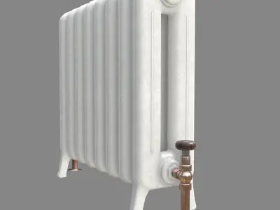 Game-ready painted iron radiator - Unity - HDRP - UE4 Low-poly 3D model