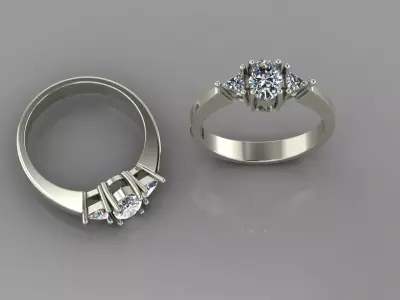  Solitaire ring 3D print model
