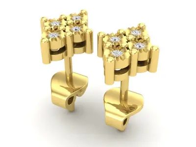 AV 670 illusion Diamond Stud Earrings 3D print model