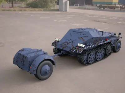  Replica SDKFZ 250 military vehicle 3d model 3D model