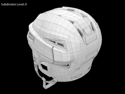 Hockey Helmet Bauer Re-Akt 100 Blue Low-poly 3D model