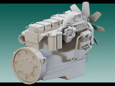 3 in one-14 Industrial Engines- High detail 3d models Low-poly 3D model