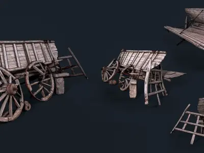 Cart 3D model Low-poly 3D model