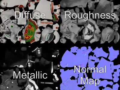 Silver Elephant Decor model pack Low-poly 3D model