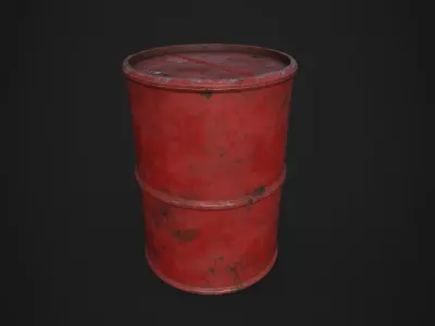 Realistic 3D Oil Barrel with PBR Textures Low-poly 3D model