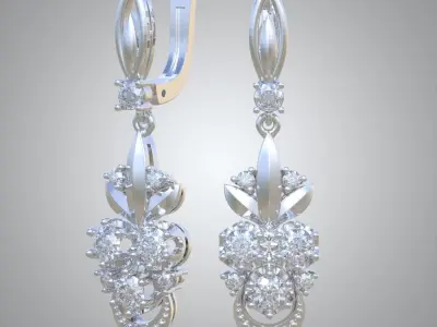Exclusive Earrings model 3D printable model 0087-13ol Free 3D print model