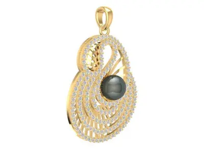 Luxury Pearl Spiral Pendant Jewelry 2089 3D print model