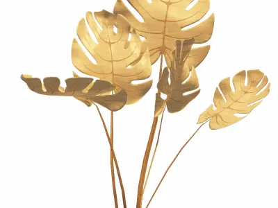 Monstera wooden plant 3D model