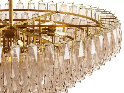 Chiara Smoke Glass Tiered Round Chandelier 47 3D model