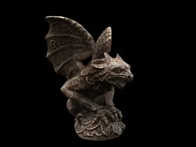 Gargoyle Statue - PBR - Textured Low-poly 3D model