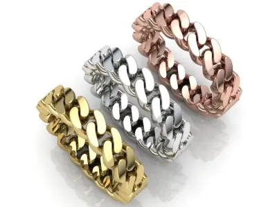 Cuban Link Chain Ring 5 mm Wide - DIFERENT SIZES 3D print model