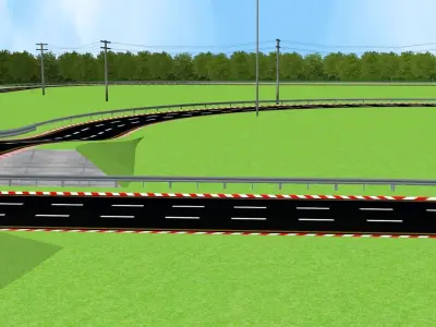 Racing Track Kit with Detached Side Wall 3D Model 2025 Low-poly 3D model