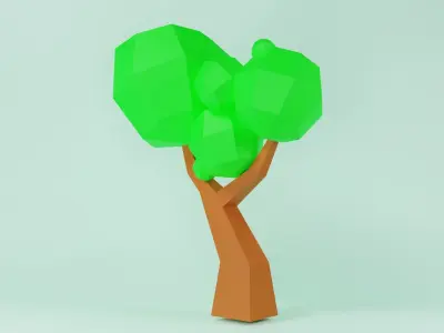 Low Poly Tree 3D Model - Game Ready  Free low-poly 3D model