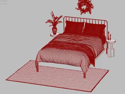 Minimal modern bedroom 3D model