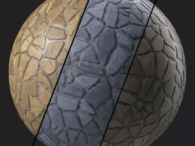 Stone Wall Materials 77- Decorative Brush Rock - Pbr 4k Seamless Texture
