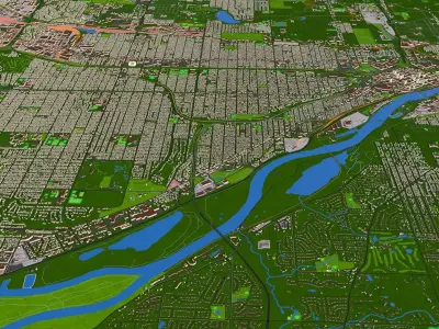 City Saint Paul Ramsey County Minnesota USA October 2020 Low-poly 3D model