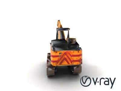 Excavation Crane Industrial Sturdy Metallic Model Pack Low-poly 3D model