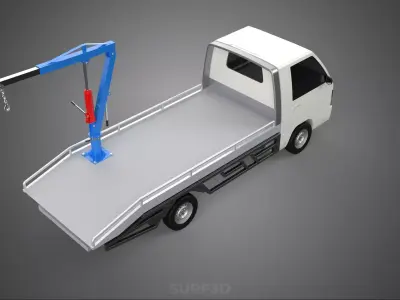 PICKUP TRUCK SWIVEL LIFTING CRANE WINCH HOIST HOOK JIB SLEWING 3D model
