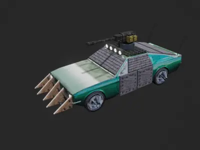 Stylised Armored Cars Low-poly 3D model