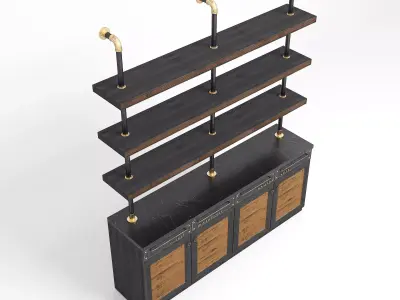 Home n People Loft interior Cabinet and Shelf 3D model