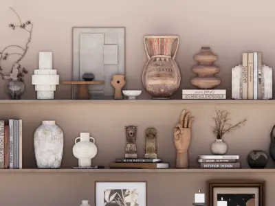 Shelf vase ornaments 3D model