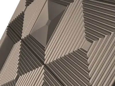 Parametric Decorative Panel 03 Chrome Low-poly 3D model