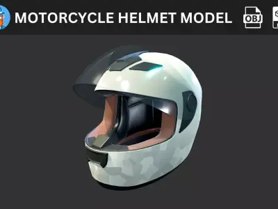 Motorcycle Helmet 3D Model 3D model