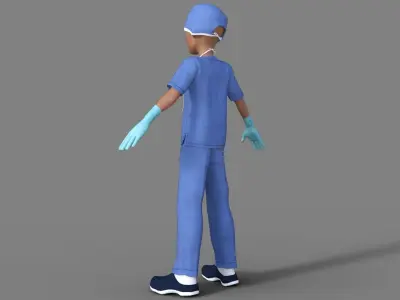 3D Cartoon Doctor Man 3D model