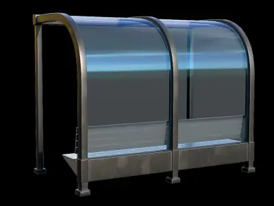 Game Ready Bus Stop 22 Low-poly 3D model