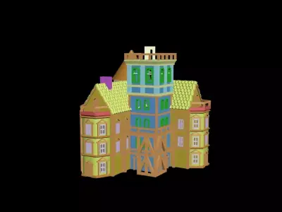 Medieval House 38 3D print model 3D model