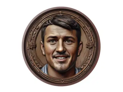 David Villa Footballer Medallion 3D print model