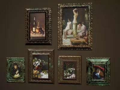 Antique Frames - PBR Game Ready Low-poly 3D model