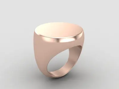 Round Signet Ring Base 18MM top in All sizes 177-MWC 3D print model