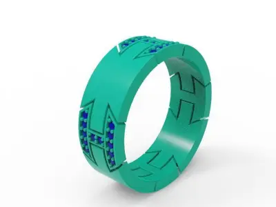 Gold ring 3D print model 15