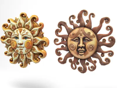 Decorative Suns 2 Low-poly 3D model
