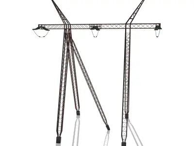 Electricity Pole 11 Weathered Low-poly 3D model