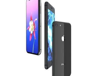 Apple iPhone 8 And iPhone 8 Plus And iPhone X Space Gray 3D model