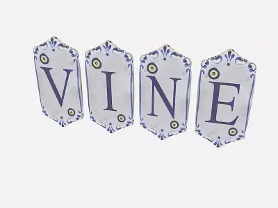 old stone vine sign Low-poly 3D model