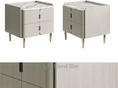 Light Luxury K32 Wood Bedside Table 3D model